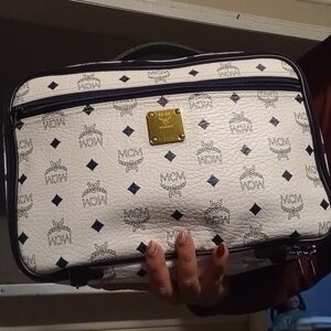 MCM White Tote/Travel Bag (Has Stain Inside) Sold As Is